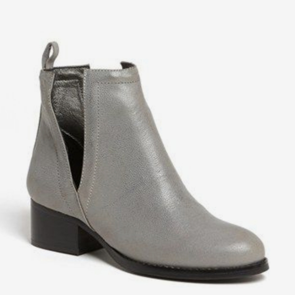 Vintage by Jeffery Campbell Grey Oriley Leather Booties - Size 10
